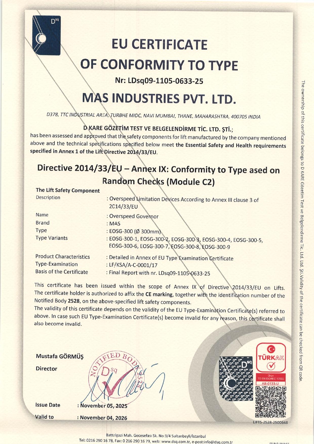 Certificate