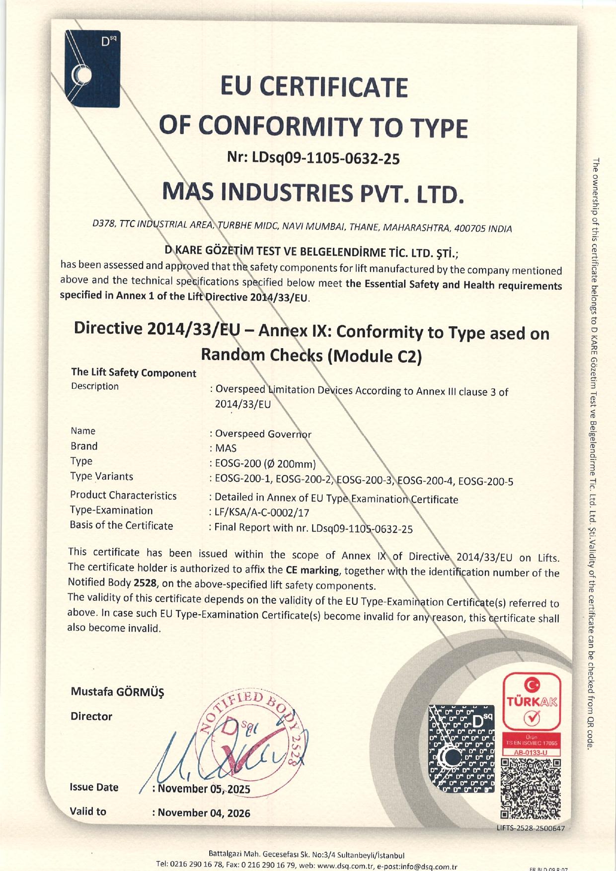 Certificate