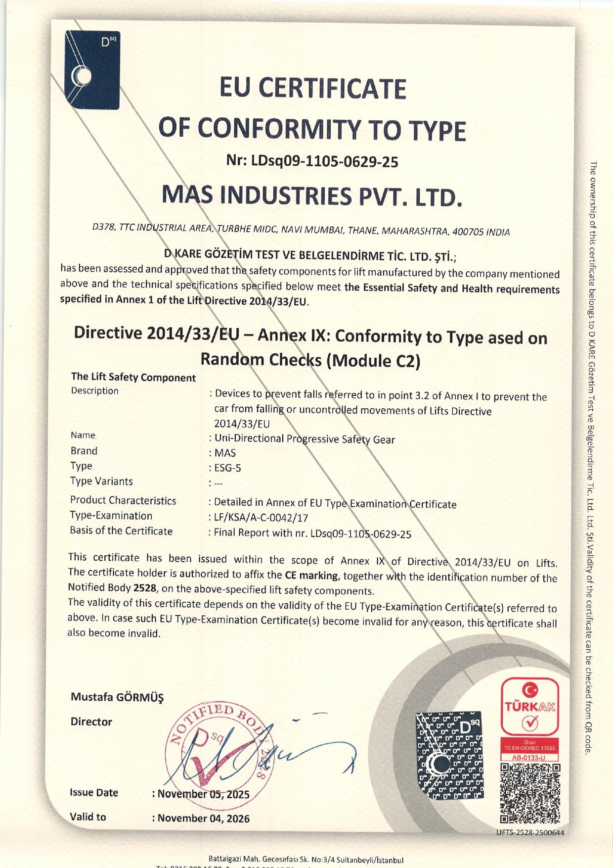 Certificate