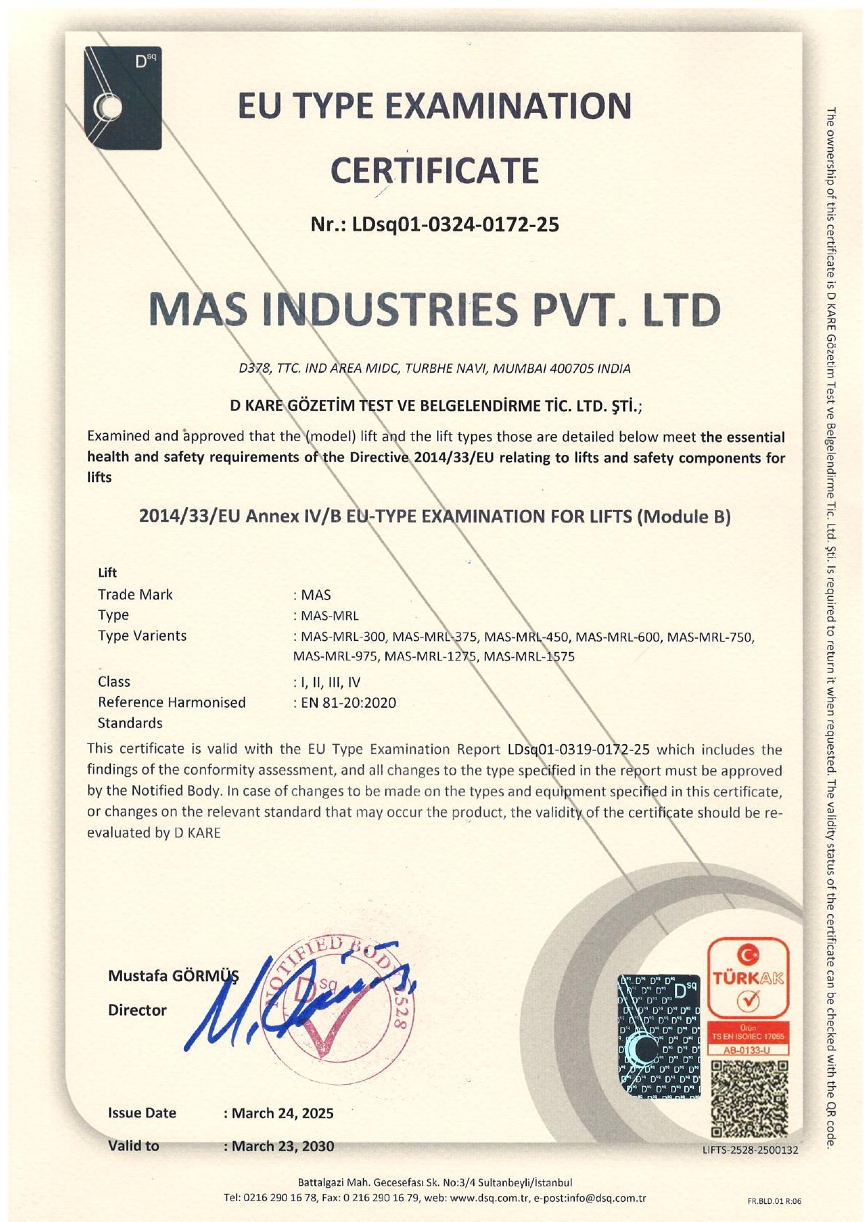 Certificate