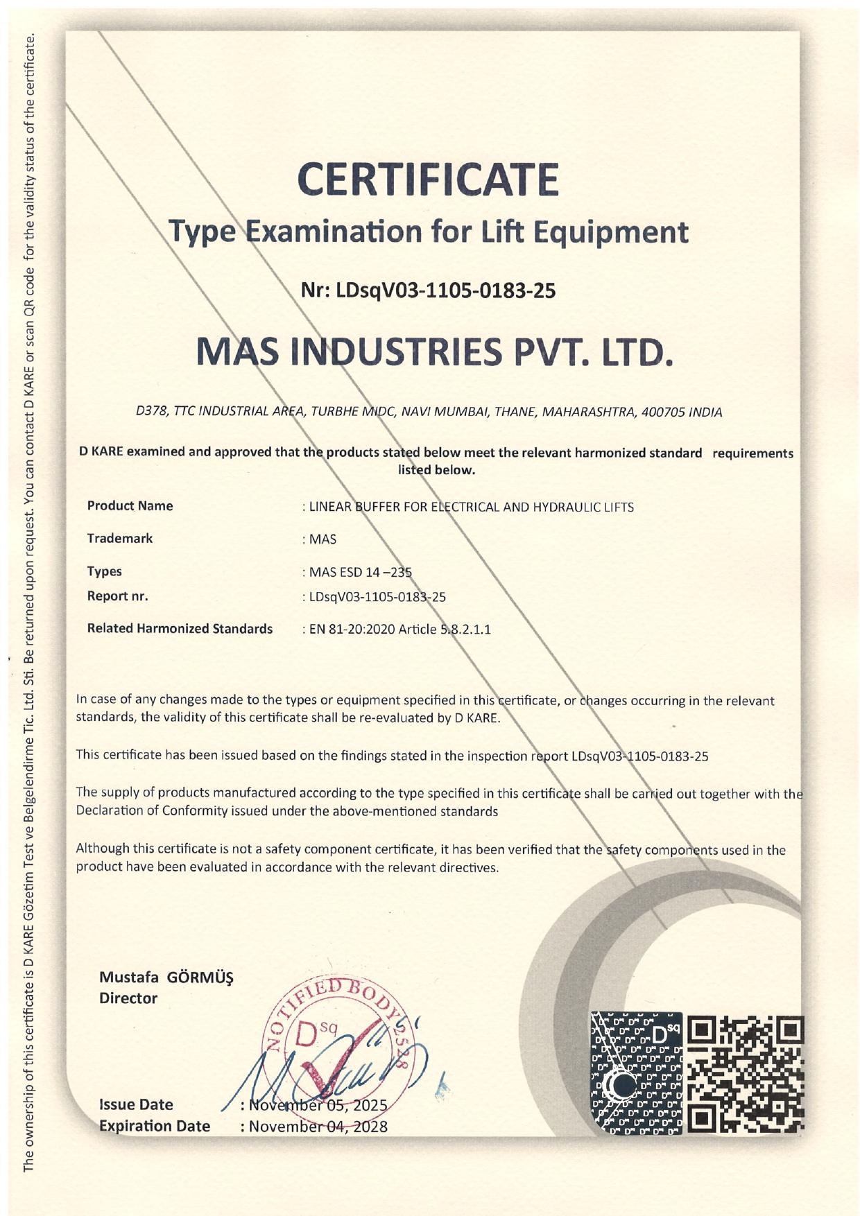 Certificate