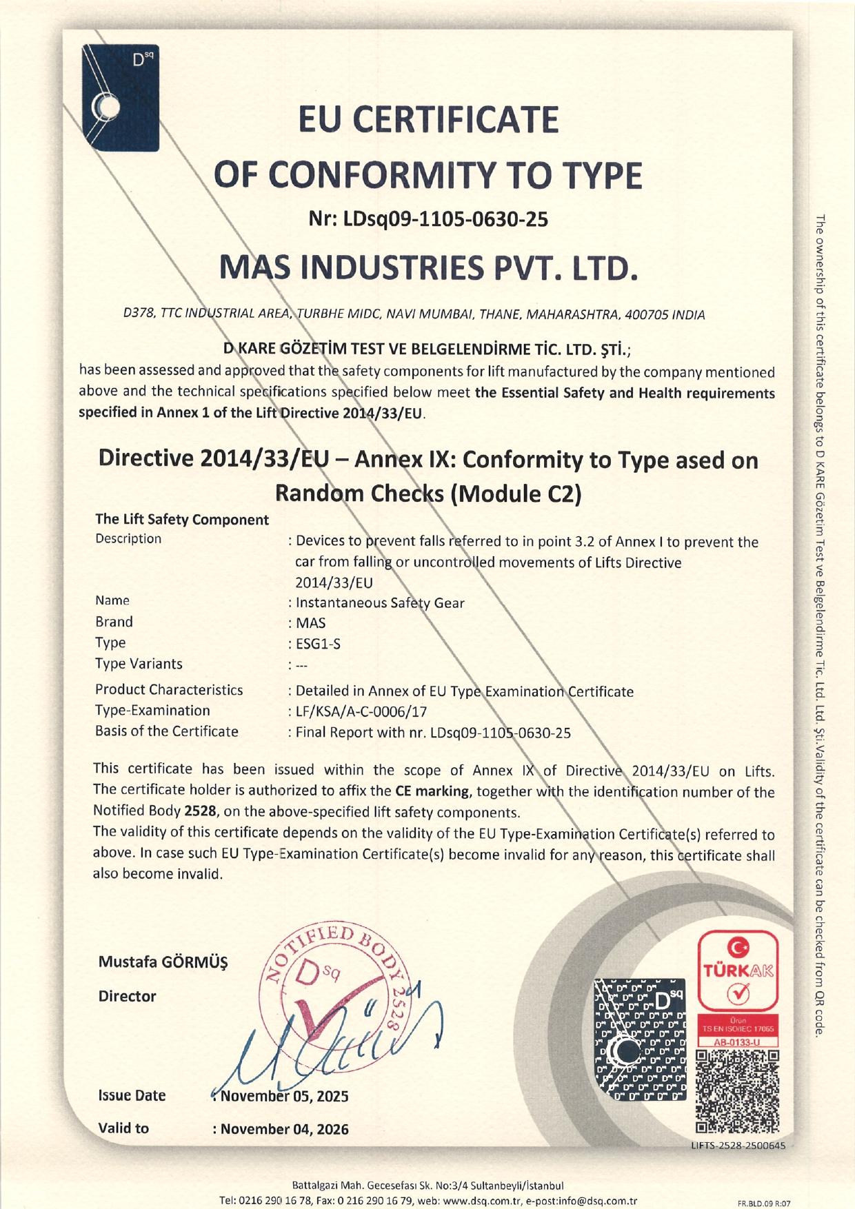 Certificate