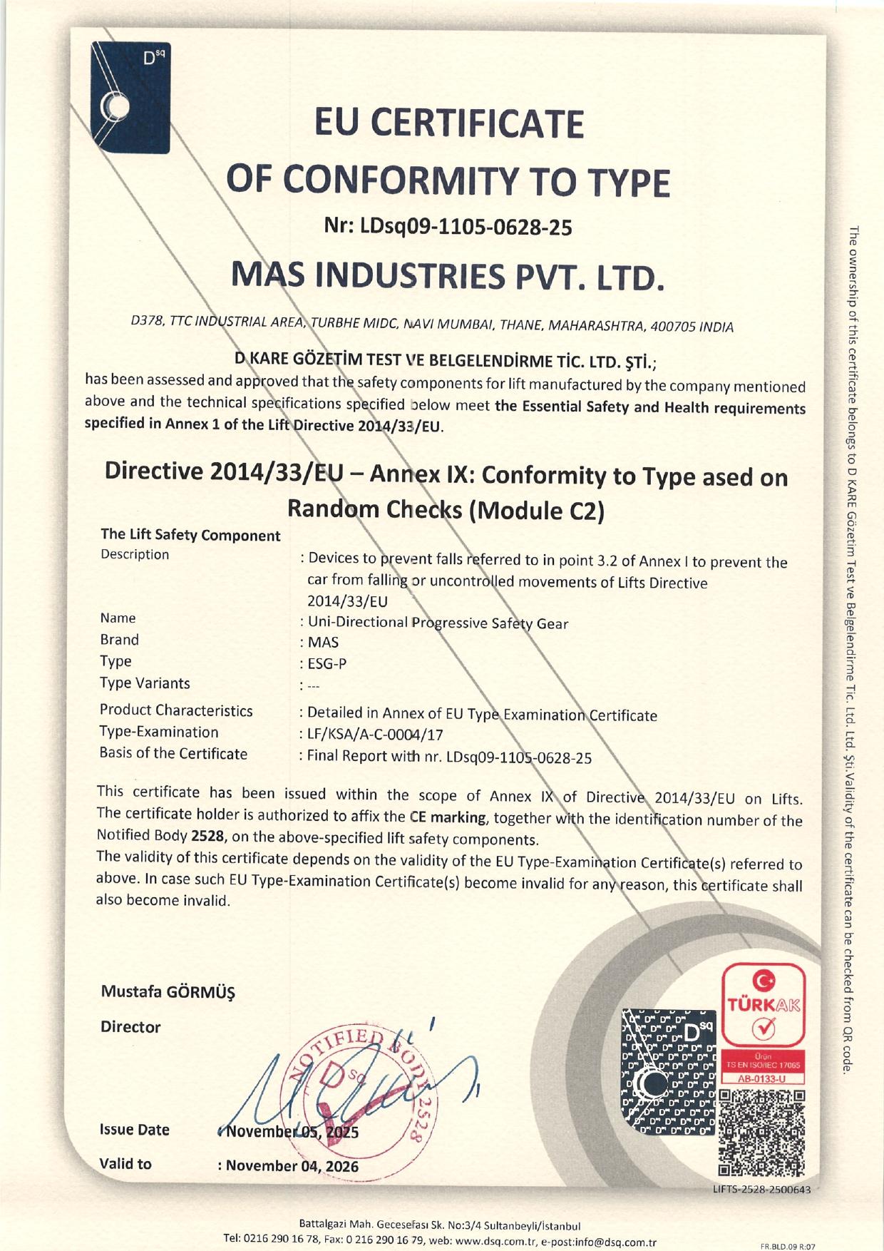 Certificate