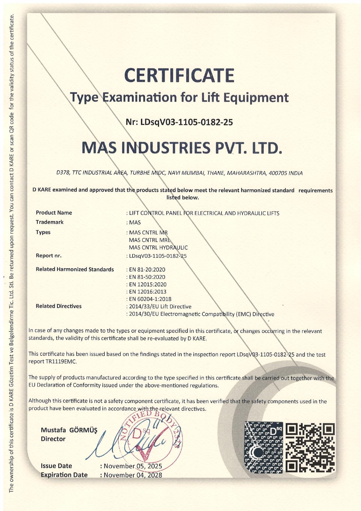 Certificate